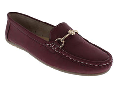 Zapatos Mocasines Comfort Fit Burgundy para Mujer