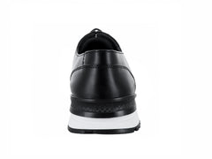 Zapatos Cuadra de Piel de Avestruz Negro para Hombre