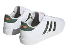 Tenis Adidas Grand Court Base 2.0 Blancos y Naranja para Hombre