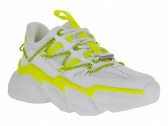 Tenis Steve Madden Specta Blanco y Amarillo Neón para Mujer