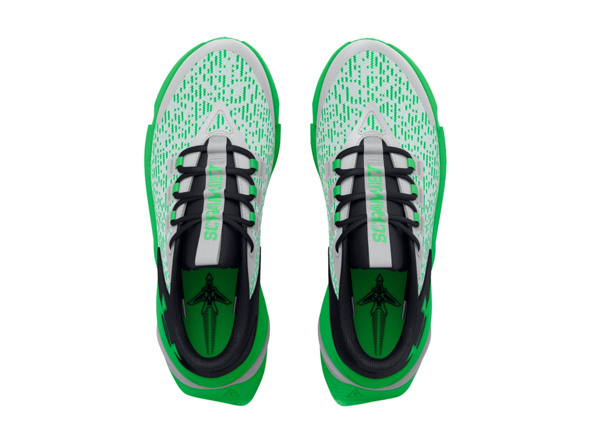 Tenis Under Armour Scramjet 5 Gris y Verde para Niño