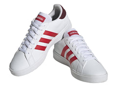 Tenis Adidas Grand Court Base 2.0 Blanco y Rojo para Hombre