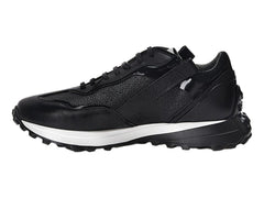 Tenis Cuadra de Piel Ternera Negro para Hombre