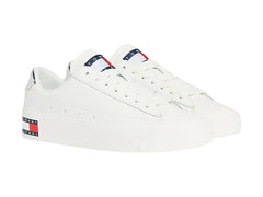 Tenis Tommy Hilfiger TJW Vulc Leather Plat Ecru para Mujer