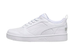 Tenis PUMA Rebound V6 Lo Blancos y Grises para Niño