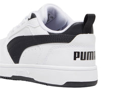 Tenis PUMA Rebound V6 Lo Blanco y Negro para Niño