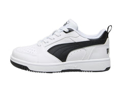Tenis PUMA Rebound V6 Lo Blanco y Negro para Niño