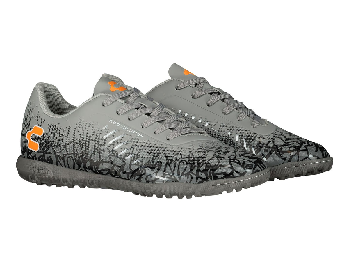 Tenis de Fútbol Charly Gris y Naranja para Hombre