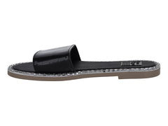 Sandalias Luna Rosa Negro con Piedras para Mujer