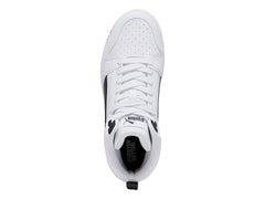 Tenis PUMA Rebound V6 Mid Blanco y Negro para Niño