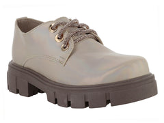 Zapatos Oxford Miroslava Color Platina para Niña