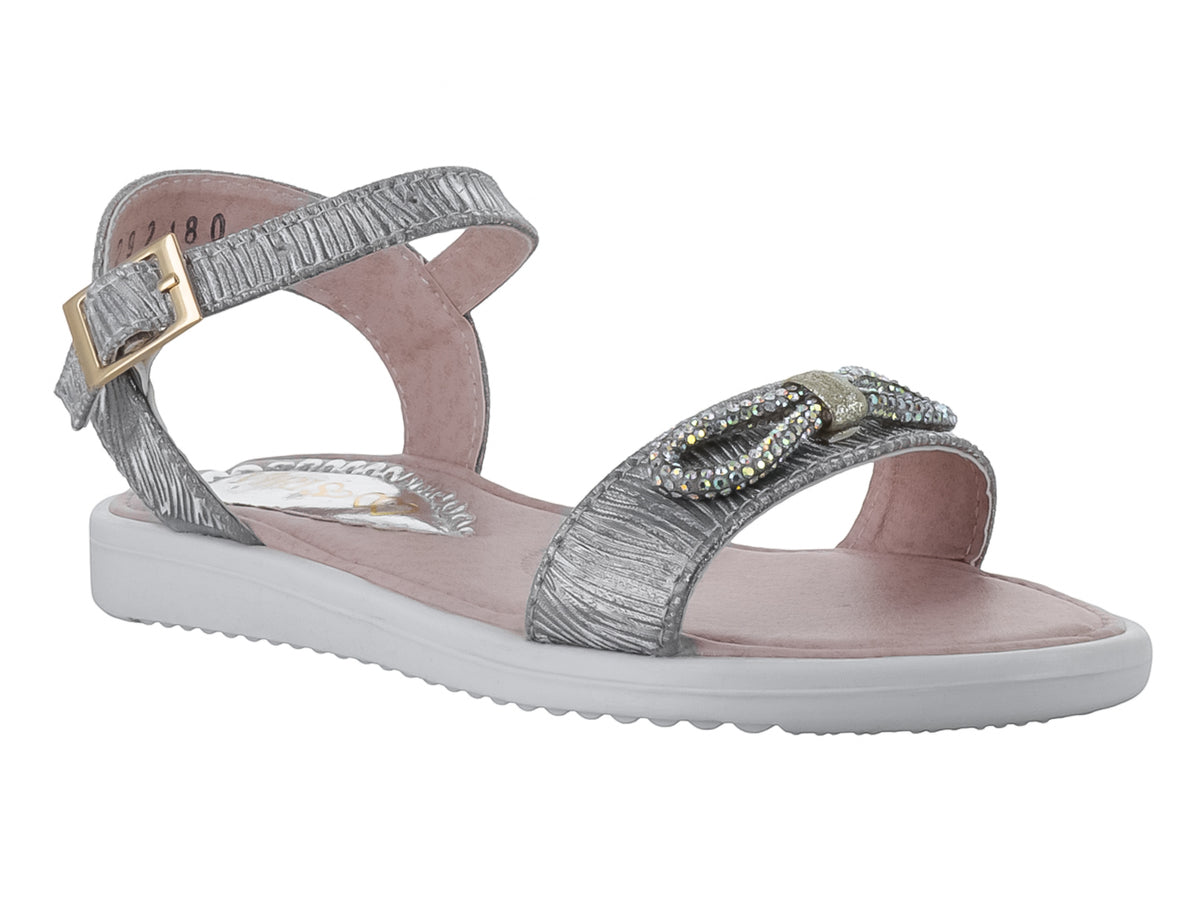 Sandalias Viris Princesitas Marfil Plata para Niña