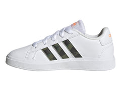 Tenis Adidas Grand Court 2.0 K Blanco y Naranja para Niño