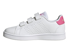Tenis Adidas Advantage CF C Blanco y Rosa para Niña