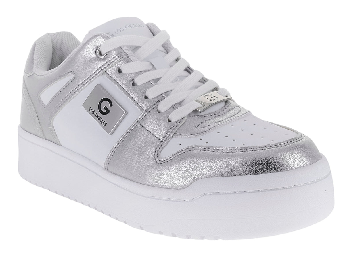 Tenis GBG Blanco y Plateado para Mujer