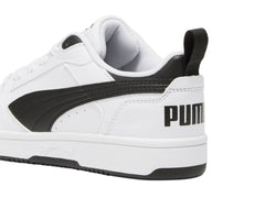Tenis PUMA Rebound V6 Lo Blanco y Negro para Niño