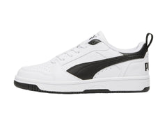 Tenis PUMA Rebound V6 Lo Blanco y Negro para Niño