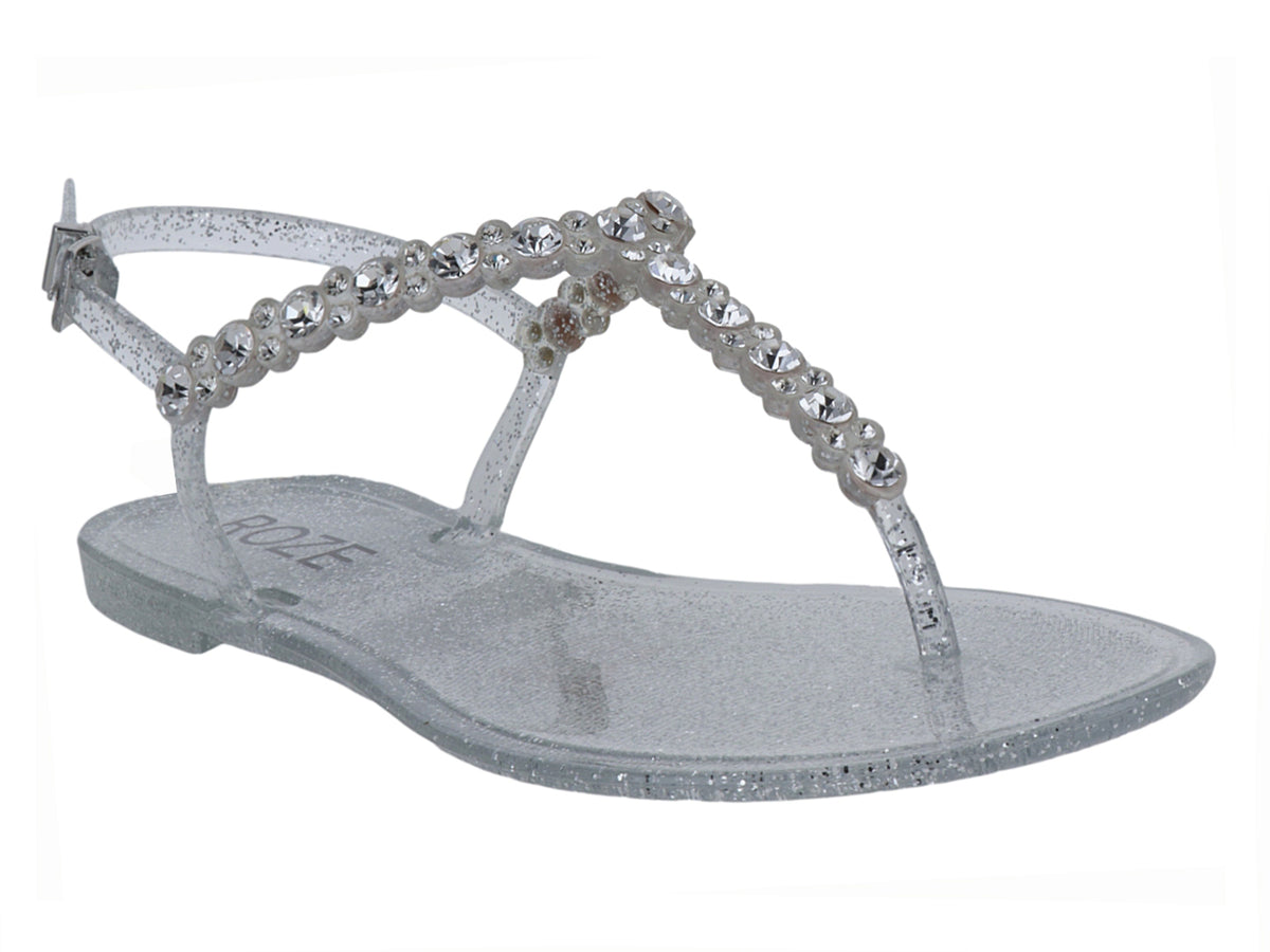 Sandalias ROZE Transparentes con Brillos para Mujer