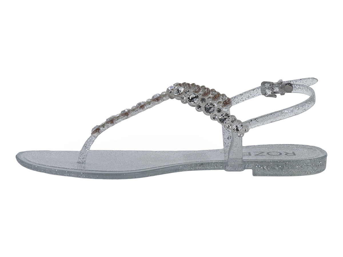 Sandalias ROZE Transparentes con Brillos para Mujer