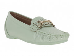 Zapatos Mocasines Roze Color Verde para Mujer