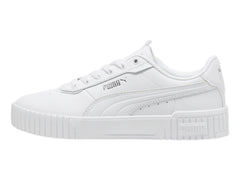 Tenis PUMA Carina 2.0 Lux Blanco y Plata para Mujer