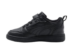 Tenis PUMA Rebound V6 Lo AC Negro y Gris para Niño