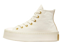 Tenis Converse Chuck Taylor All Star Modern Lift Blanco y Dorado para Mujer