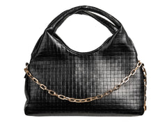 Bolsa de Hombro Ferretina Grabado Negro para Mujer