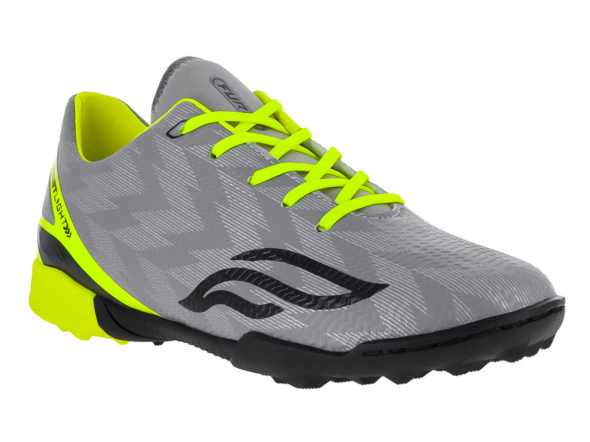 Tenis de Fútbol Furia Gris-Neón para Niño