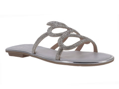Sandalias Luna Rosa Plata para Mujer