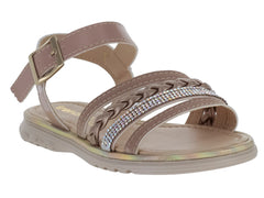 Sandalias Trencitas Charol Nutty Beige para Niña