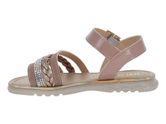Sandalias Trencitas Charol Nutty Beige para Niña