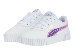 Tenis PUMA Carina 2.0 Holo Blanco y Plata para Niña