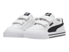 Tenis PUMA Court Classic Vulc Blanco y Negro para Niño