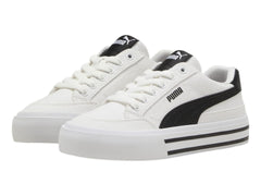 Tenis PUMA Court Classic Vulc Blanco y Negro para Niño