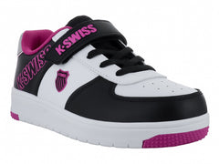Tenis K-SWISS Blanco Negro Fucsia para Niña