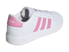 Tenis Adidas Grand Court 2.0 Blanco y Rosa para Niña