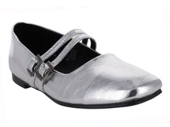 Zapatos Planos Luna Rosa Plata para Mujer