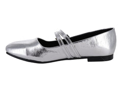 Zapatos Planos Luna Rosa Plata para Mujer