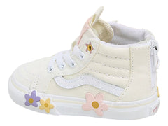 Tenis Vans Sk8-Hi Zip Flower Blanco Hueso para Niña