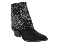Botines Roze Negros con Pedrería para Mujer