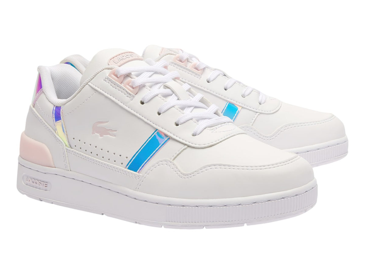 Tenis Lacoste T-Clip Blanco y Rosa para Niña