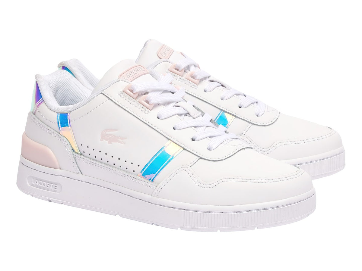 Tenis Lacoste T-Clip Blanco y Rosa para Mujer