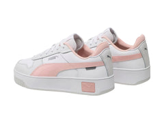 Tenis PUMA Carina Street Blancos con Detalles Rosa y Gris
