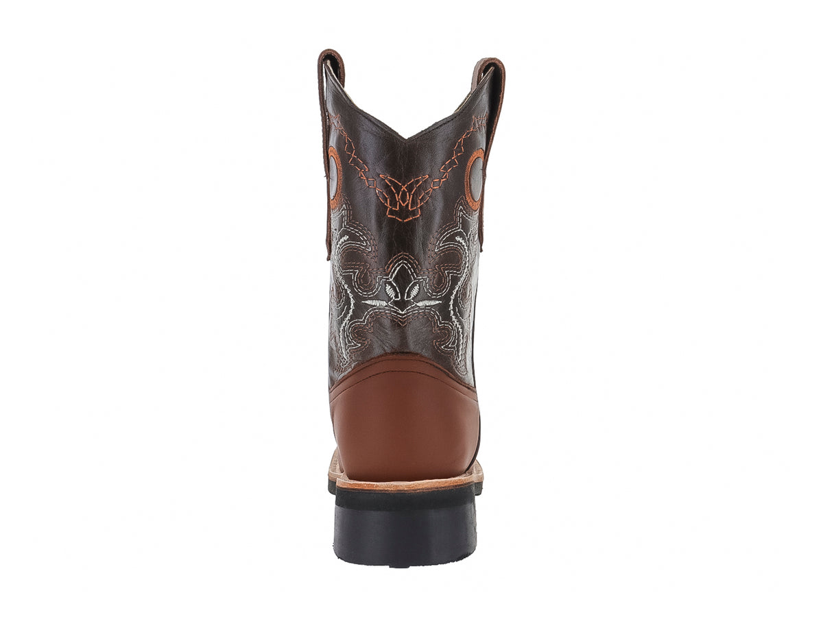 Botas Vaqueras Jinetitos Piel Shedron/Naranja para Niño