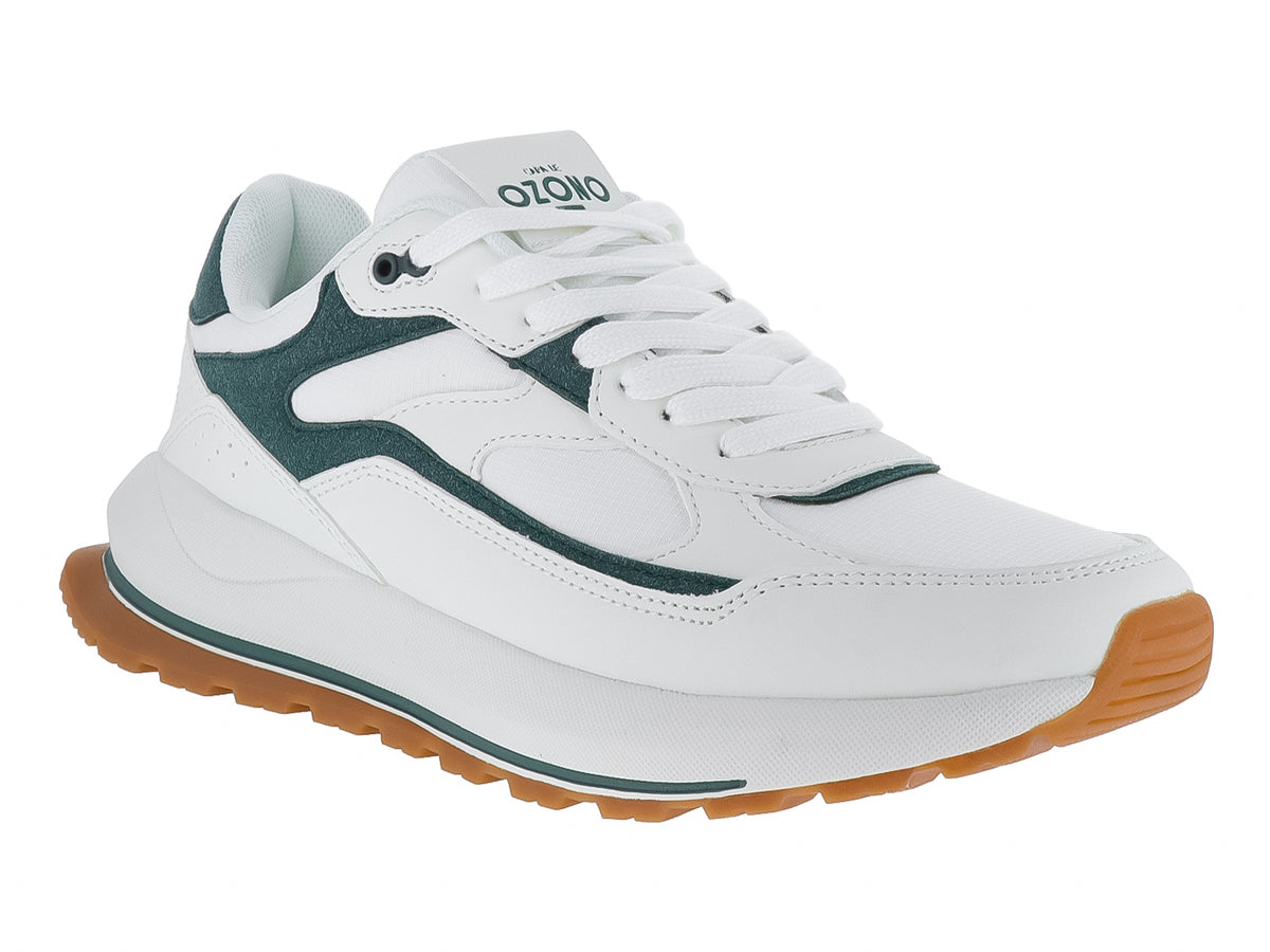 Tenis Capa de Ozono Blancos con Detalles Verdes para Hombre