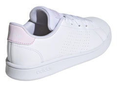 Tenis Adidas Advantage K Blanco y Rosa para Niña