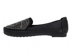 Zapato Mocasín ROZE Negro con Pedrería para Mujer
