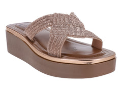 Sandalias Nomadas Plataforma Oro Rosado para Mujer