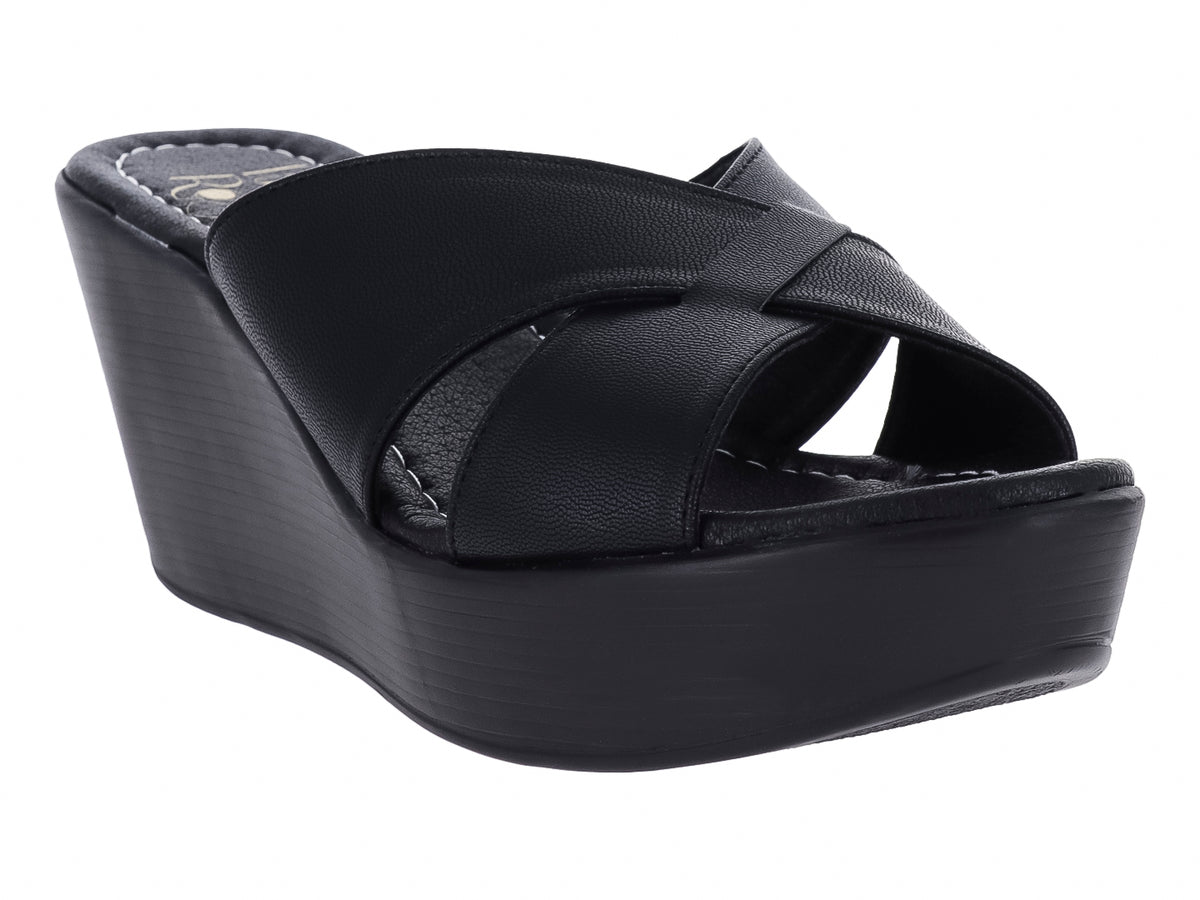 Sandalias Luna Rosa de Plataforma Negro para Mujer
